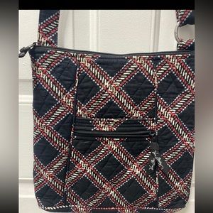 Vera Bradley Crossbody Bag in Plaid Minsk Red Black and White Shoulder Bag Purse